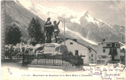 CPA Carte Postale France Chamonix Monument De Saussure Et Le Mont Blanc 1903  VM81385 - Chamonix-Mont-Blanc