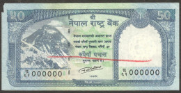 Nepal 50 Rupees Mt Everest Serial Number 000000 P-72 2015 XF To AUNC Read Desc - Népal