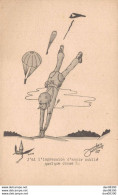 ILLUSTRATION DE JOURDAIN J'AI L'IMPRESSION D'AVOIR OUBLIE QUELQUE CHOSE (PARACHUTISTE SANS PARACHUTE) - Fallschirmspringen