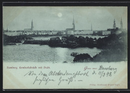 Mondschein-AK Hamburg-Neustadt, Lombardsbrücke Mit Stadt  - Mitte