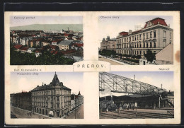 AK Prerov, Bahnhof /Nádrazi, Obecné Skoly, Palackého Tridy  - Czech Republic