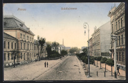 AK Prerau, Blick In Die Bahnhofstrasse  - Tchéquie