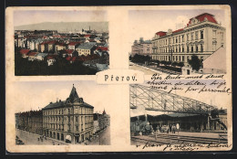 AK Prerov, Bahnhof /Nádrazi, Obecné Skoly, Palackého Tridy  - Tchéquie