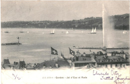 CPA Carte Postale Suisse Genève  La Rade Et Le Jet D'eau 1903 VM81388 - Genève