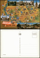 .Saarland Stadtplan Landkarte (Map): Grenzland SAARLAND  Saarbrücken 1988 - Other & Unclassified
