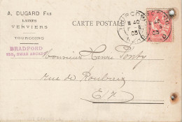 E696 Entier Postal Carte Lettre A.DUGARD Laines Verviers Tourcoing - Cartes Précurseurs