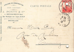 E697 Entier Postal Carte Lettre Ateliers De Construction J. Ponty Bruxelles - Altri & Non Classificati