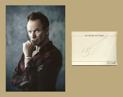 Sting - The Police - Carte De Restaurant Signée En Personne + Photo - 70s - Zangers & Muzikanten