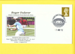 R31 - Roger Federer-Juan Martin Del Potro London + Cachet Royal Mail London 03.AUG 12 - Tennis