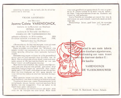 DP Joanna Coleta Varendonck ° Belsele Sint-Niklaas 1880 † 1956 X Petrus Raes Xx Camiel De Vleeschhouwer - Devotion Images