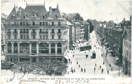 CPA Carte Postale Suisse Genève  Maison Des Trois Rois Et Rue De La Corraterie  1902  VM81392 - Genève