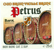Oud Etiket Bier Petrus Bavik - Brouwerij / Brasserie Bavik Te Bavikhove - Bier