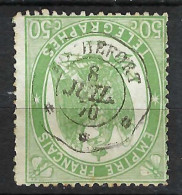 FRANCE Télégraphes Ca.1870:  Le Y&T 6 Avec B Obl. CAD "Rochefort" - Telegraaf-en Telefoonzegels
