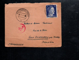 ALLEMAGNE SEUL SUR LETTRE DE WESERMÜNDE POUR LA FRANCE 1943 - Brieven En Documenten