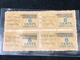 INDO-CHINE VIET NAM Wedge PRINTING 1847 AND 1953(wedge BLOCKS  VIET NAM) 1 Pcs 4 Stamps Quality Good - Collections