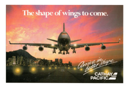 Cathay Pacific B747-400 , 1980s Postcard Unused - 1946-....: Era Moderna