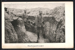 AK Maschinengwehrtransport Im Schützengraben  - Guerre 1914-18