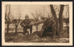 AK Eine Schleichpatrouille Auf Dem Schlachtfeld  - Guerre 1914-18