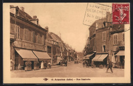 CPA Argenton, Rue Gambetta Et Café De La Promenade  - Autres & Non Classés