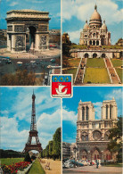 75 PARIS MULTIVUES BLASON - Mehransichten, Panoramakarten