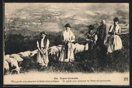 CPA Creuse, Types Creusois, Y`au Garde Mou Moutons In Fialan Mon Couligno  - Non Classés