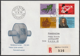 Schweiz: 1975, R- Satzbrief , Mi. Nr. 1058-61, Jahresereignisse (II).  ESoStpl. BERN - FDC