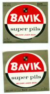 2 Verschillende Oude Etiketten Bier Bavik Super Pils  - Brouwerij / Brasserie Bavik Te Bavikhove - Bière