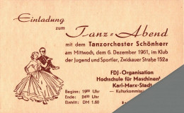 H2795 - Tanzorchester Schönherr  Karl Marx Stadt Klub Der Jugend Und Sportler FDJ DDR - Toegangskaarten