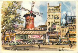 75 PARIS AU PINCEAU  ILLUSTRATION  MOULIN ROUGE - Lotes Y Colecciones