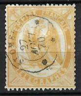 FRANCE Télégraphes Ca.1870:  Le Y&T 7 Avec B Obl. CAD "St Omer", Nuance Jaune-orange - Télégraphes Et Téléphones