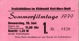 H2796 - Freilichtbühne Küchwald Karl Marx Stadt Eintrittskarte Sommerfilmtage Kino DDR - Tickets D'entrée