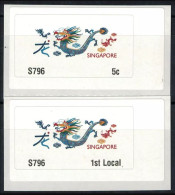 SINGAPORE 2024 ZODIAC 3RD SERIES YEAR OF DRAGON COMP. SET OF 2 ATM, MACHINE NO. S796 ,STAMPS, MINT, MNH (**) - Singapour (1959-...)