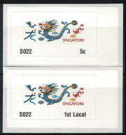 SINGAPORE 2024 ZODIAC 3RD SERIES YEAR OF DRAGON COMP. SET OF 2 ATM, MACHINE NO. S022 ,STAMPS, MINT, MNH (**) - Singapore (1959-...)