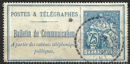 FRANCE Téléphones Ca.1910:  Le Y&T 24 Avec TB Obl. CAD Tiretés "Douliac (Gironde)" - Télégraphes Et Téléphones