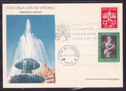 1963 Vaticano Vatican INTERO POSTALE Fontana Piazza San Pietro Cartolina Postale 35+10 Annullo 29/9/63 St Peter Fountain - Postwaardestukken