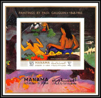 Manama - 3153b/ Bloc N°169 B Peinture Tableaux Paintings Gauguin Fatata Te Miti ** MNH Non Dentelé Imperf - Impresionismo