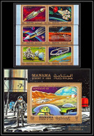 Manama - 3125a/ N° 291/296 A +Bloc 63A Apollo 13 Moon Exploration Espace (space) ** MNH 1970 - Asie