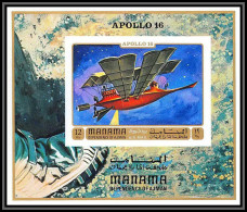 Manama - 3121/ Bloc N°153 B Utopian Spacecraft By Jules Verne Non Dentelé Imperf ** MNH Apollo 16 Espace (space) - Asie
