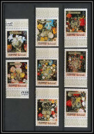Manama - 3094/ N° 625/632 A Fleurs Flowers Christmas 1971 Tableaux Paintings Overprint Gold United Nations - Andere & Zonder Classificatie