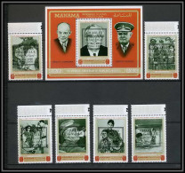 Manama - 3080a/ N° 369/374 A + Bloc 92 A Roosevelt Overprint In Black Surchargé Charles De Gaulle ** MNH 1970 - Manama