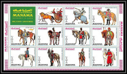 Manama - 3075/ N° 1008/1018 A Military Uniforms Uniformes Militaires Chevaux Horses Horsemen ** MNH 1972 - Militaria