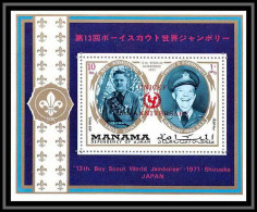 Manama - 3073/ Bloc N°170 A Jamboree Asagiri 1971 Japan Scouts ** MNH Armstrong Espace Space Eisenhower Overprint Unicef - Neufs