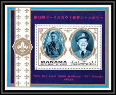 Manama - 3072/ Bloc N°111 A Jamboree Asagiri 1971 Japan Scouting Scouts ** MNH Armstrong Espace (space) Eisenhower - Manama