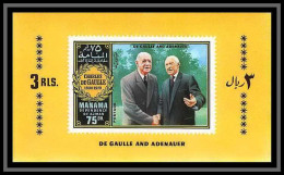 Manama - 3067e/ N° 637 De Gaulle And Konrad Adenauer 1970 ** MNH Deluxe Miniature Sheet - Manama