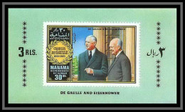 Manama - 3067b/ N° 634 De Gaulle And Dwight Eisenhower 1970 ** MNH Deluxe Miniature Sheet - Manama