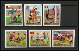 Manama - 3059a N°284/289 B Football Soccer World Championship Mexico 1970 ** MNH Overprint Non Dentelé Imperf - Manama