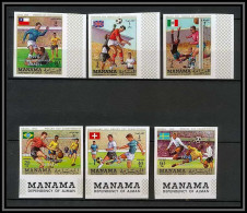 Manama - 3059 N°284/289 B Football Soccer World Championship Mexico 1970 ** MNH Overprint Non Dentelé Imperf - 1970 – Mexique