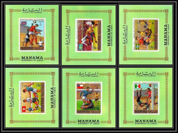 Manama - 3063/ N°262/267 Football Soccer World Championship Mexico 1970 ** MNH Deluxe Miniature Sheets - 1970 – Mexique