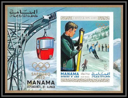 Manama - 3054/ Bloc N° 90 B Non Dentelé ** (imperforate) Jeux Olympiques (olympic Games) Sappro 72 ** MNH - Hiver 1972: Sapporo