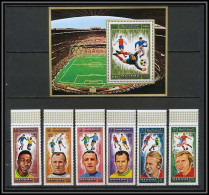 Manama - 3049a/ N° 718 723 A + Bloc 139 A Football Soccer Famous Players ** MNH Law Pelé Seeler Moore - Unused Stamps